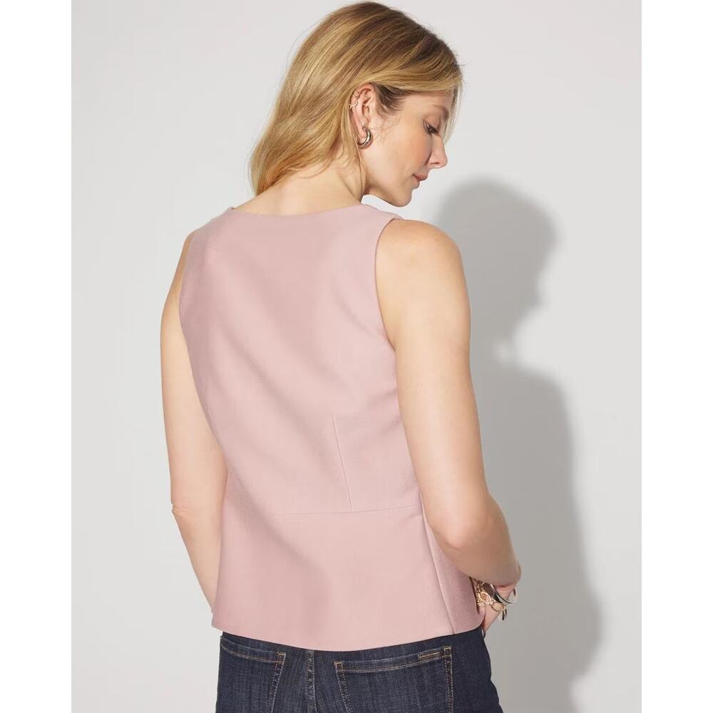 WHBM White House Black Market Tailored Twill Vest Size 4 in Dust Pink - Picture 2 of 9